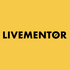 Logo Livementor en noir sur fond jaune